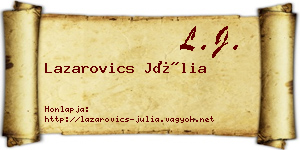 Lazarovics Júlia névjegykártya
